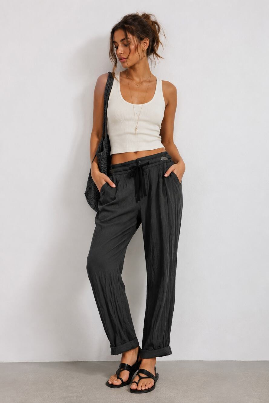 Wilfred Free Aritzia Grey Casual Pull On Jogger Style Pants Womens XS Tie Waist